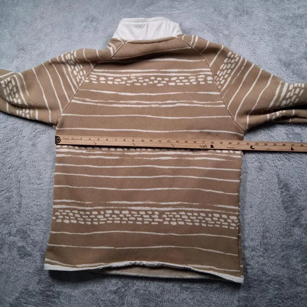 The North Face Gordon Lyons Sweatshirt Mens Large Beige Fleece 1/4 Zip Aztec